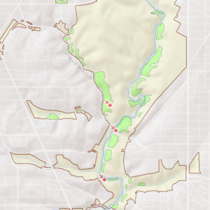 Location of the Oak – Beech / Heath Forest in Rock Creek Park